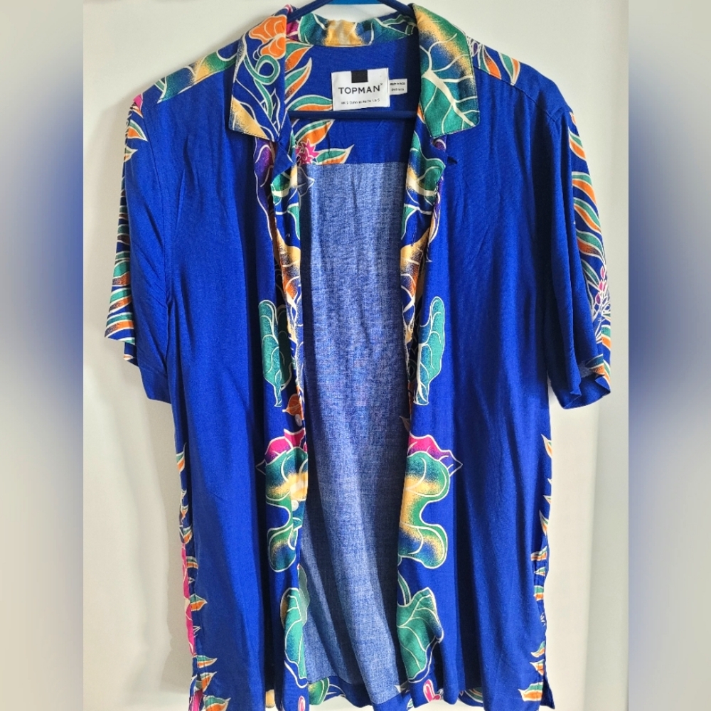 TopMan Tropical Blue Button up shirt
